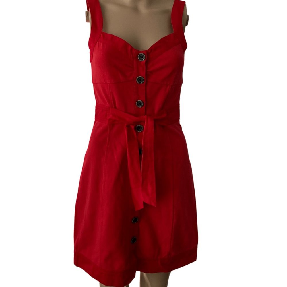 Banana Republic Red Button Front Size 0P Mini Dress New